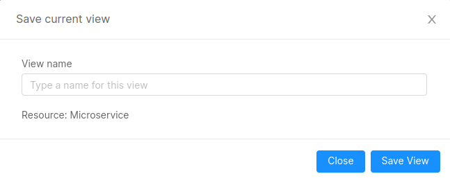 Save current view popup